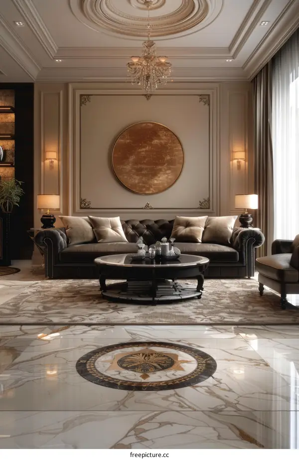 Spacious Living Room with Elegant Decor