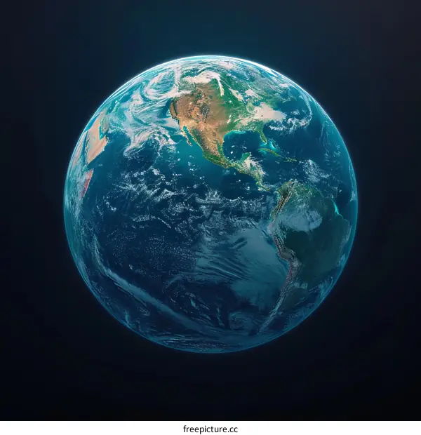 Earth from space showing North and South America