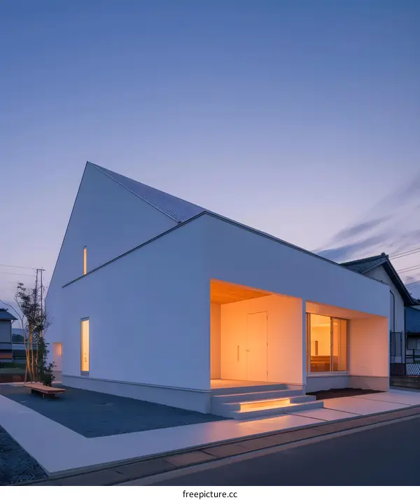 Modern White House Exterior Design with Minimalist Style