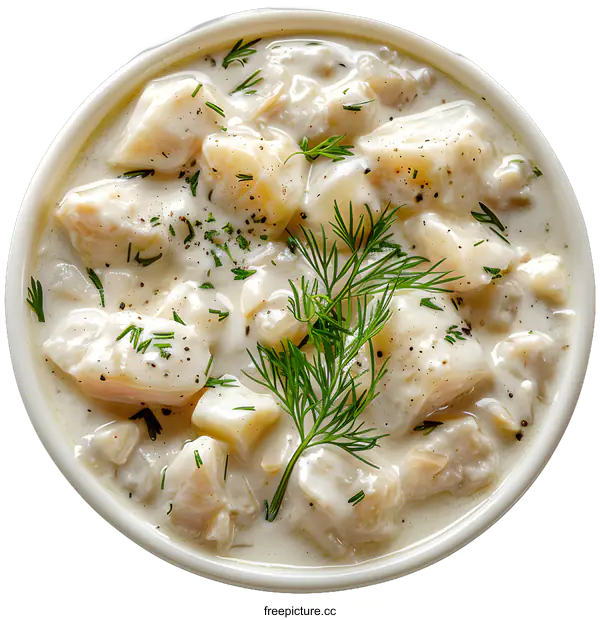 [Transparent Background PNG]Bowl of creamy fish stew