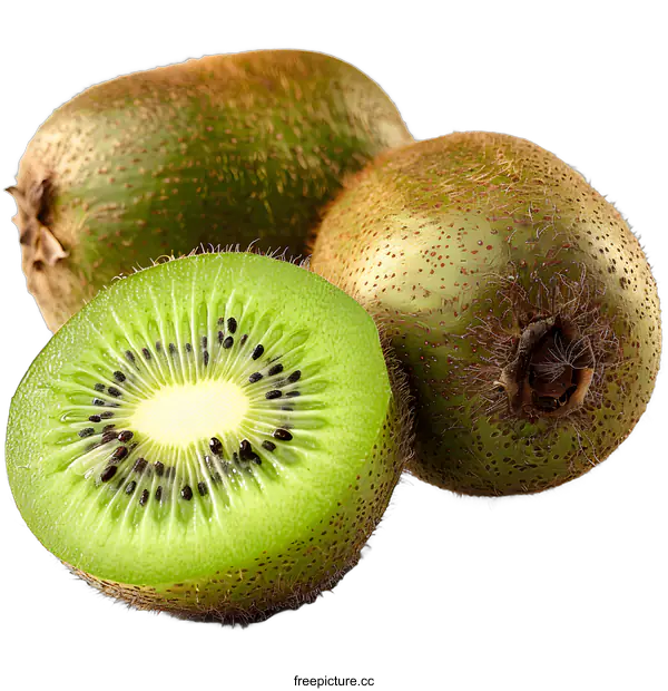 [Transparent Background PNG]Fresh kiwi fruit isolated on white background