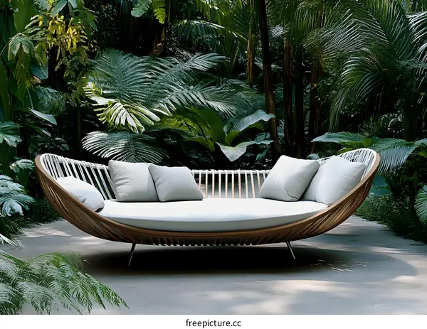 Modern Wooden Outdoor Patio Sofa with Cushions