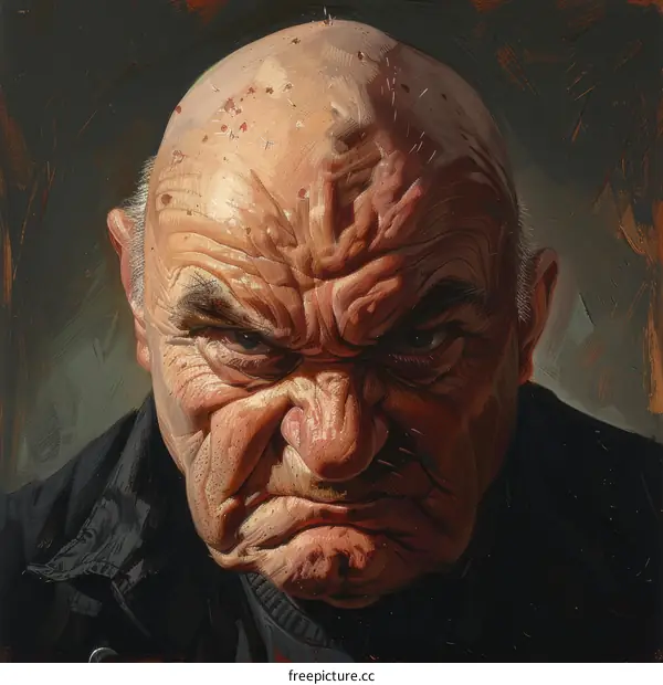 portrait of an old man with a wrinkled face