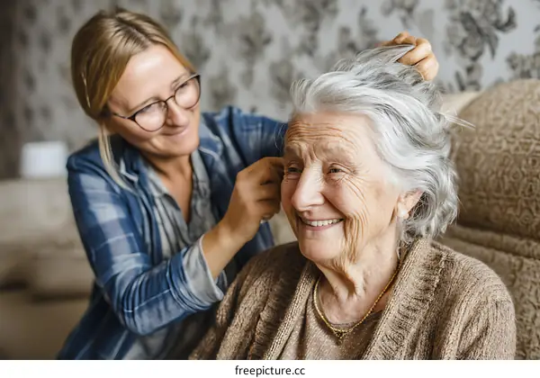 Caring for Elderly Person,  Assistance,  Love,  Support,  Home Care