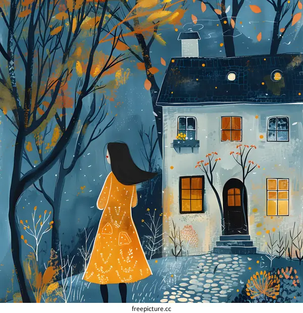 girl in front of house