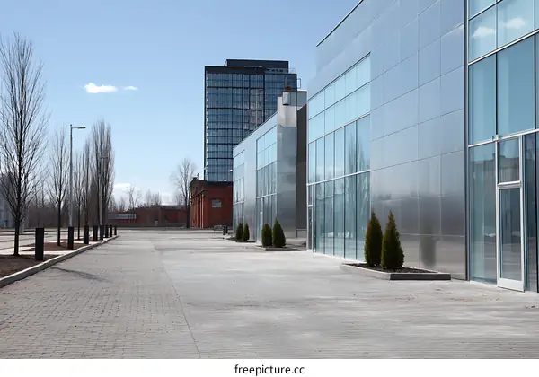 Modern Commercial Buildings Exterior in Urban Setting