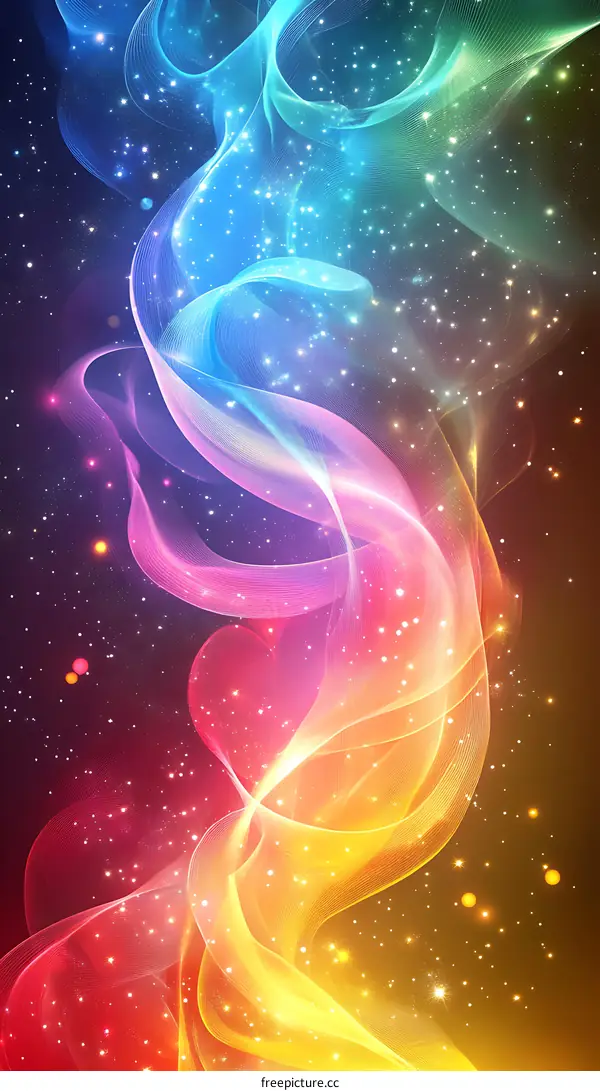 Abstract Colorful Cosmic Nebula