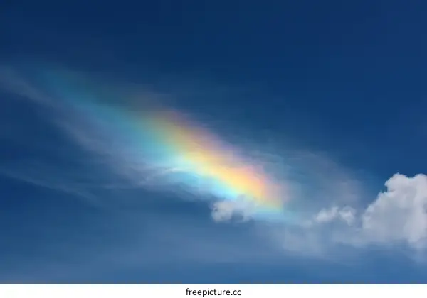Beautiful Rainbow Cloud Formation in Sky