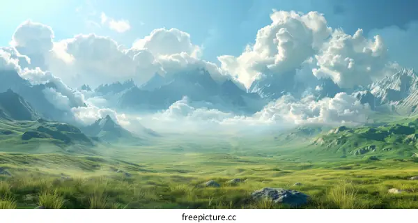 Fantasy epic mountain landscape