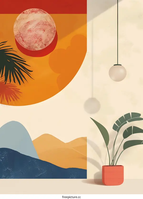 Abstract Geometric Shapes Wall Art Minimalist Interior Design