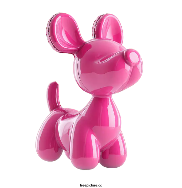 [Transparent Background PNG]Pink Balloon Dog Figurine Sculpture