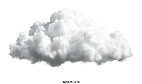 [Transparent Background PNG]Fluffy Cumulus Cloud Isolated on White Background
