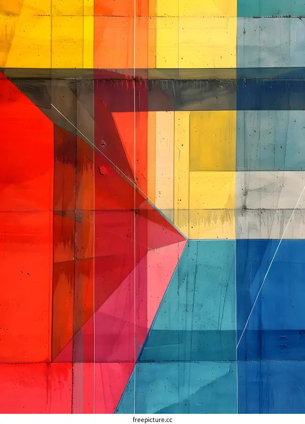 Abstract Geometric Wall Art With Colorful Shapes