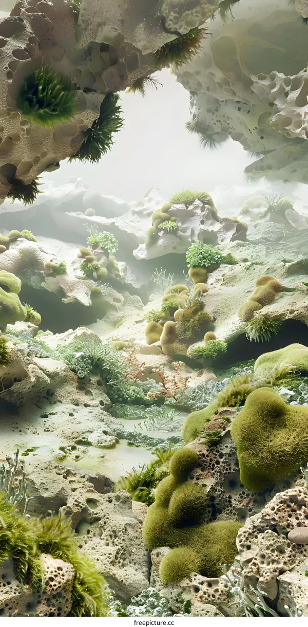 Green Mossy Cave Landscape