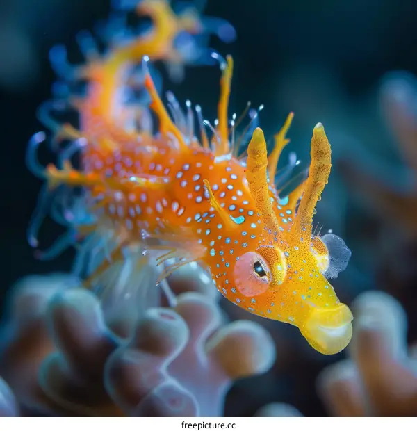 Underwater photography of a rare and colorful marine fish