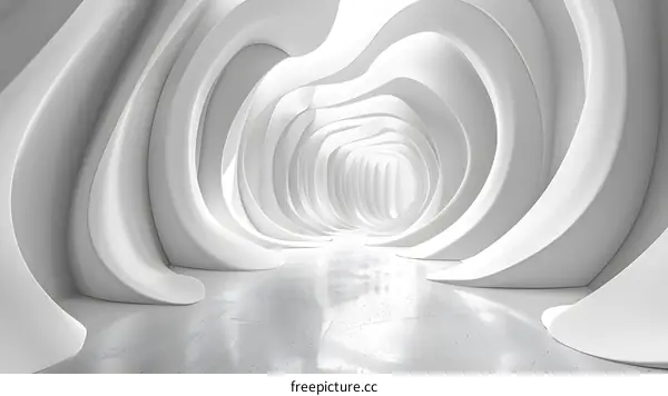 Futuristic Tunnel Designed with Smooth White Walls