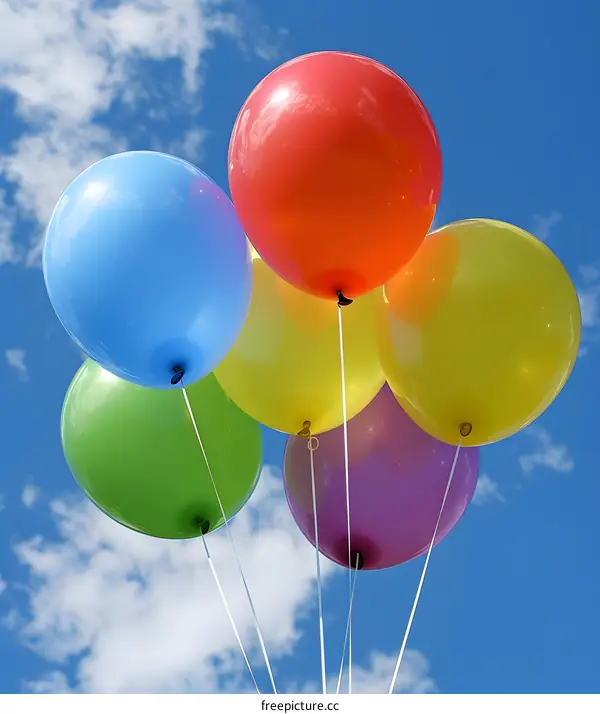 Colorful Balloons Floating in the Sky