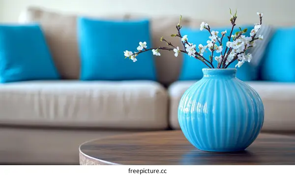 Springtime Decor in a Cozy Living Room