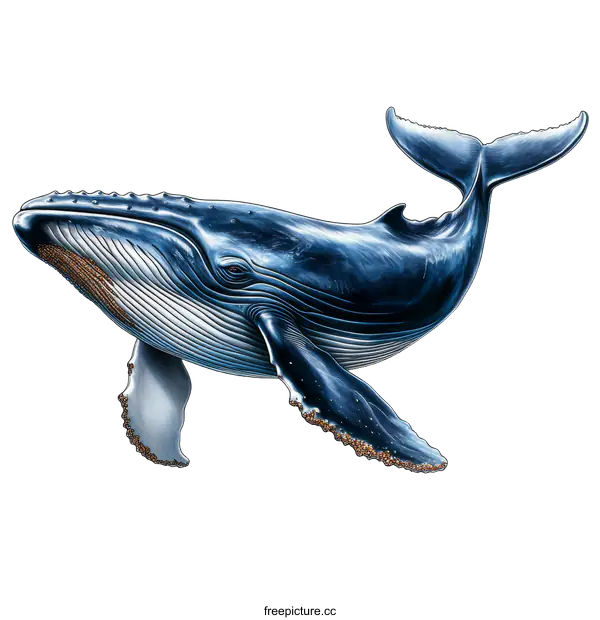 [Transparent Background PNG]Majestic Humpback Whale Illustration