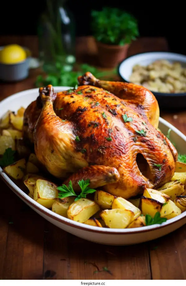 Roasted Chicken and Herb-Roasted Potatoes