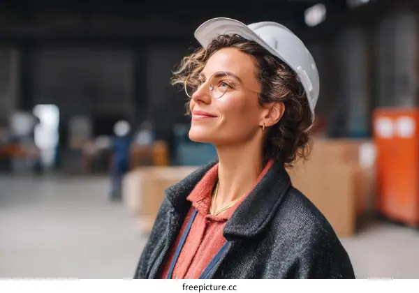 Confident Female Engineer in a Warehouse