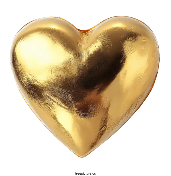 [Transparent Background PNG]Golden Heart Shape Decorative Object