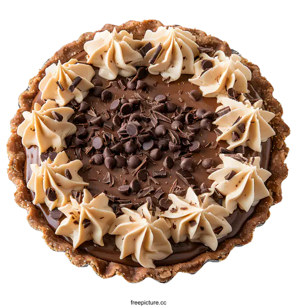 [Transparent Background PNG]Chocolate Pie Dessert Isolated on White