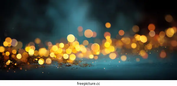 Abstract Bokeh Background with Golden Lights