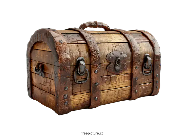 [Transparent Background PNG]Old wooden chest on transparent background