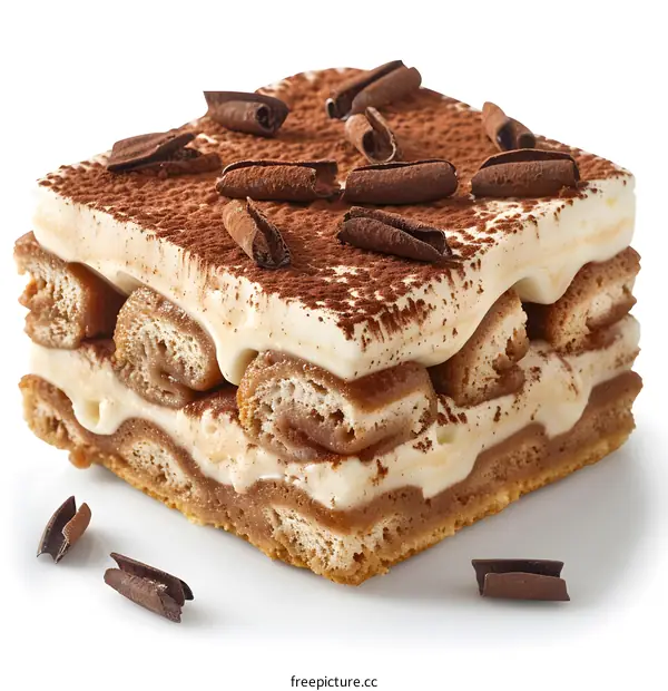 Slice of tiramisu dessert