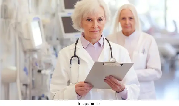 Two Female Doctors in a Hospital Setting