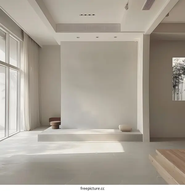 Minimalist Interior Design with White Walls and Wooden Floor