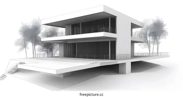 Modern House Architectural Design Sketch