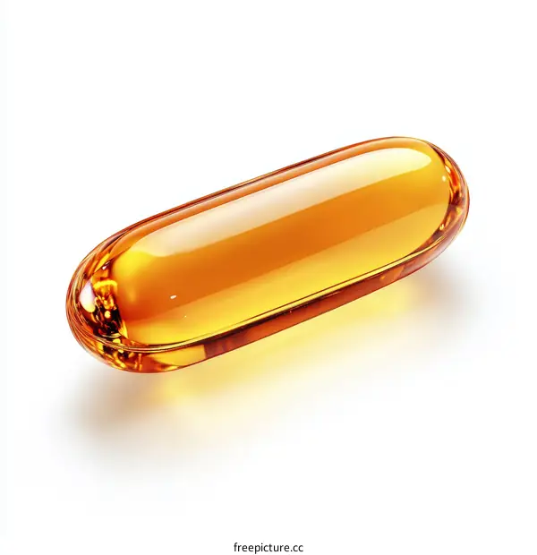 Close-up of a Transparent Orange Capsule