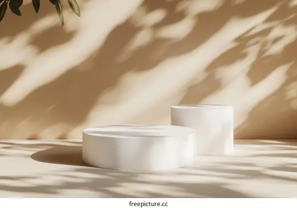 Elegant Minimalist Display Stands with Natural Light