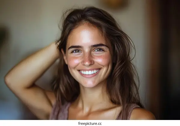 Beautiful Woman Smiling Close-up Portrait