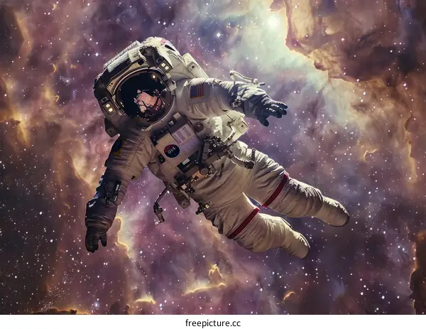 Astronaut Floating in the Vastness of Space