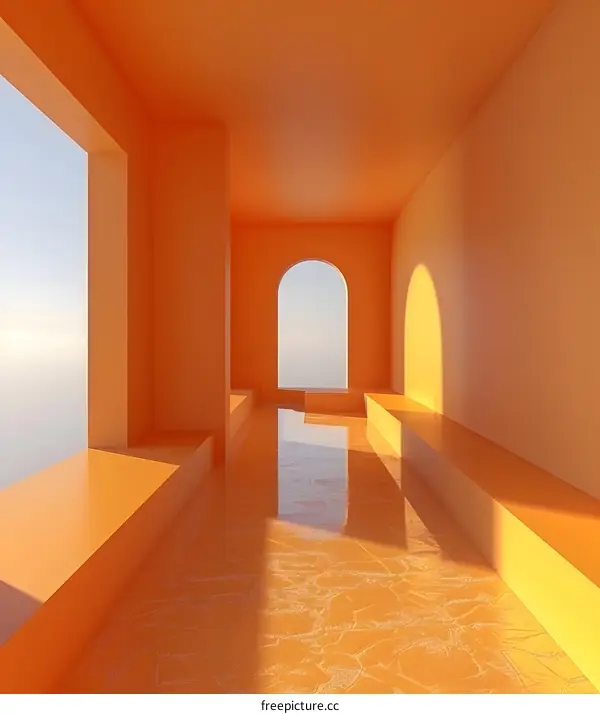 Orange Minimalist Architecture Design
