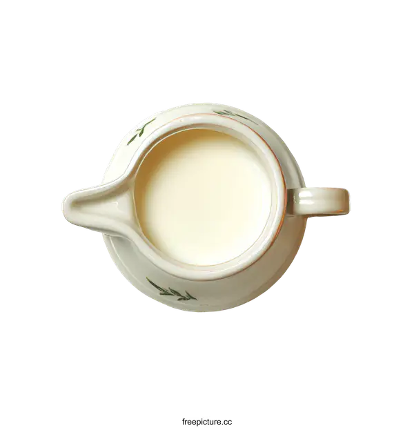 [Transparent Background PNG]Creamy Milk in a Decorative Pitcher