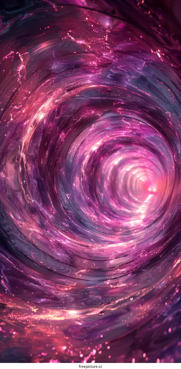 Bewitching Vivid Pink Galaxy Space Time Warp Wormhole