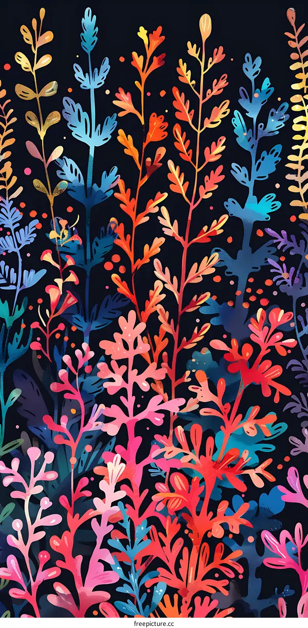 Colorful Abstract Floral Pattern Background