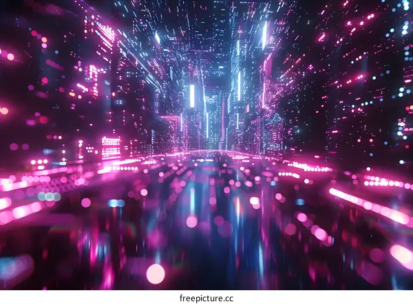 abstract 3d illustration of a city in the metaverse