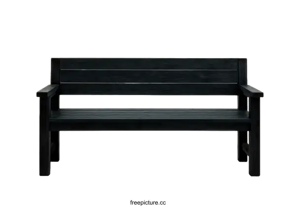 [Transparent Background PNG]Modern Outdoor Black Wooden Park Bench