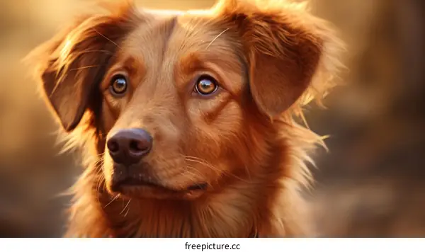 A Brown Dog Looking Off to the Side