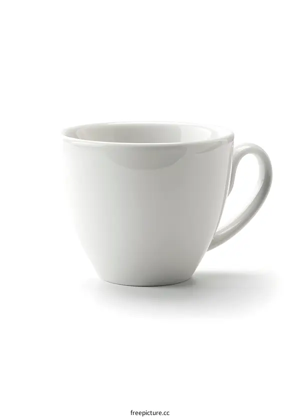 White Ceramic Coffee Mug on White Background