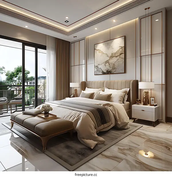 Modern minimalist style bedroom