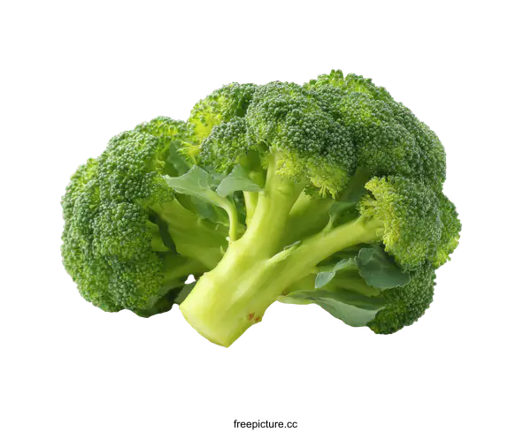 [Transparent Background PNG]Fresh Green Broccoli Head Close-up