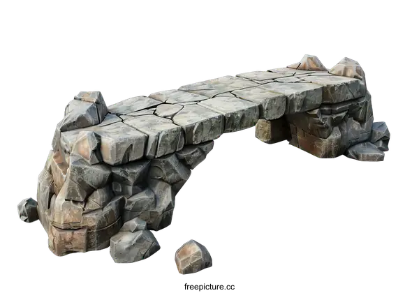 [Transparent Background PNG]Ancient Stone Bridge Isolated on Black