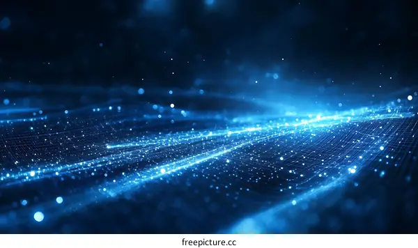 Abstract Blue Digital Wave Background Design