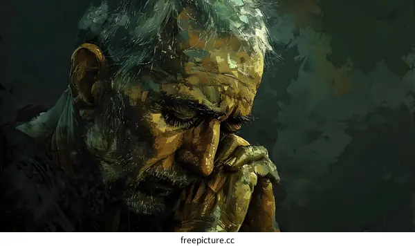 Portrait of an old man with a beard